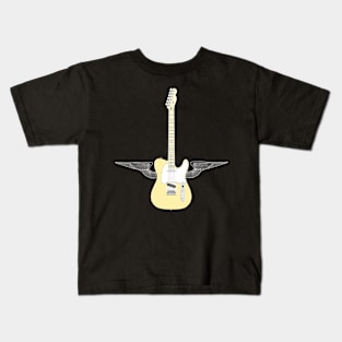 Yellow Flying Guitar Kids T-Shirt